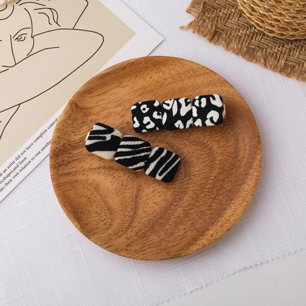 Animal print hair clips